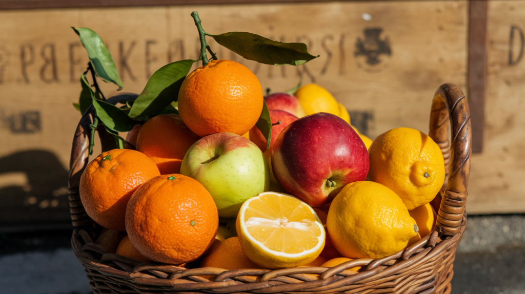 간에 좋은 과일 여러종류의 과일들