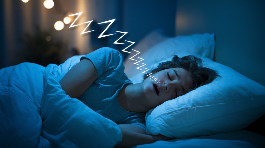 코골이 힘들게 자는장면