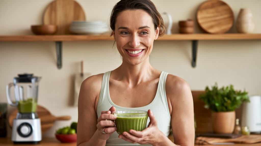 장 건강 여성 미소